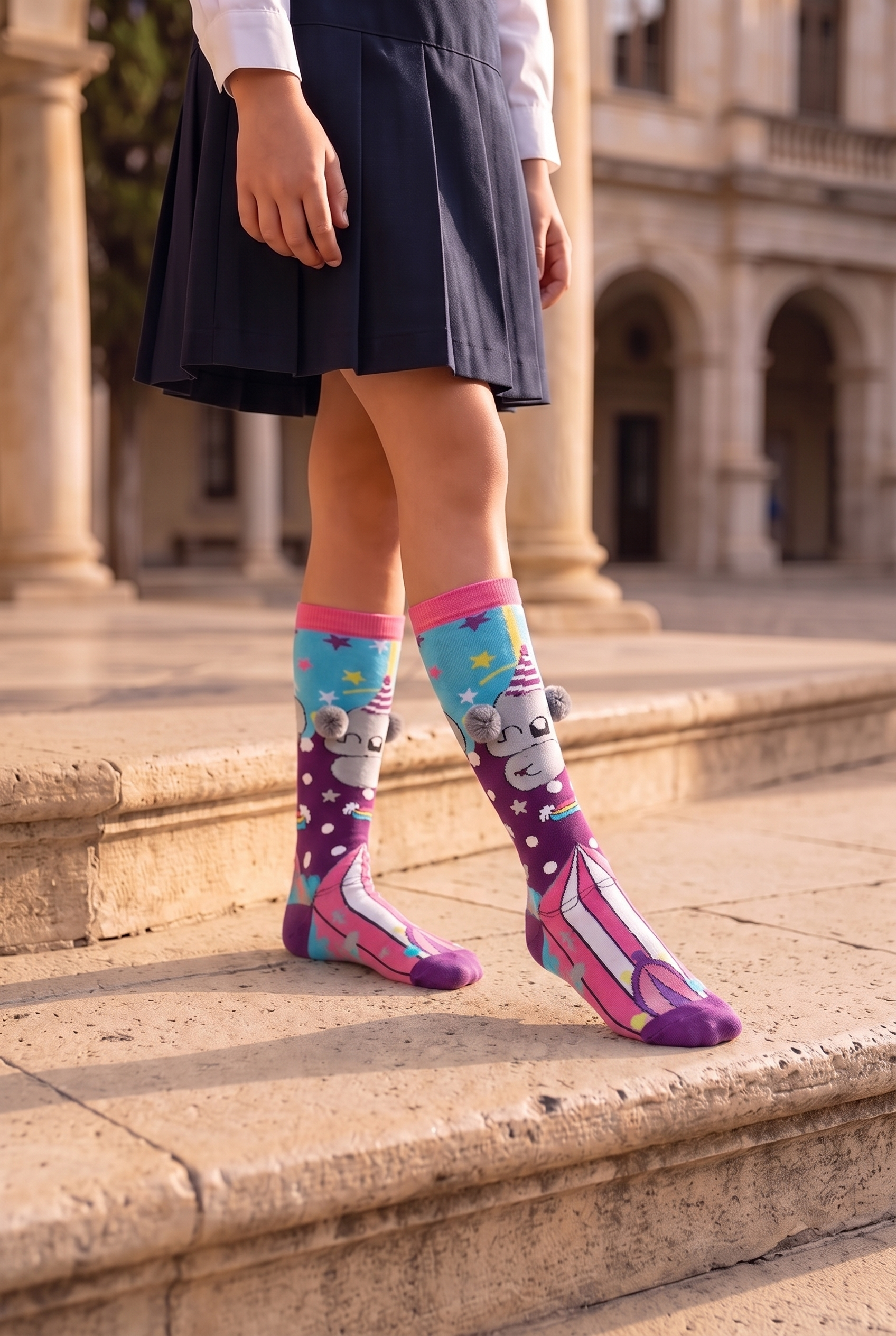 Girl's Circus Koala Knee Socks Patterned