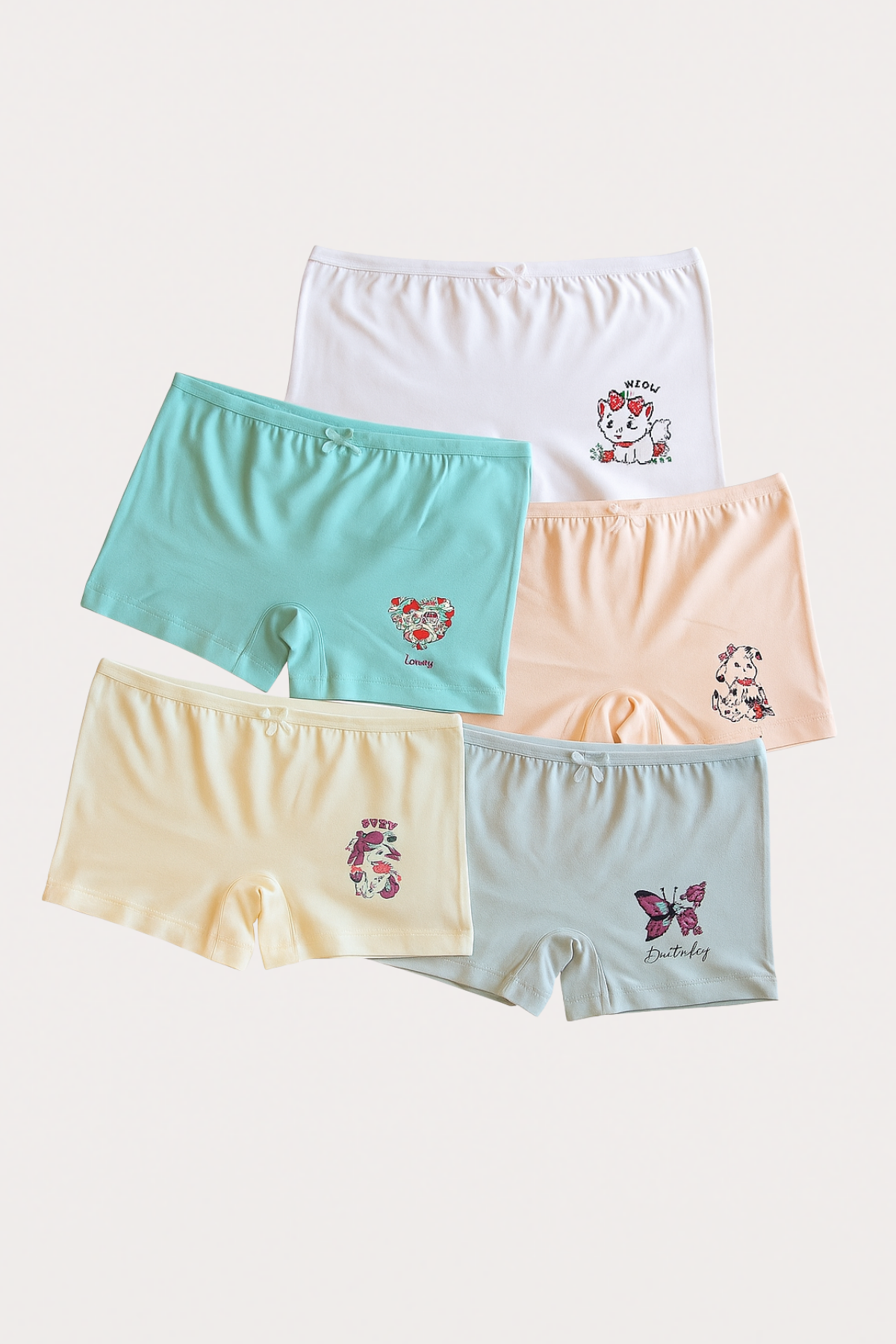 Kız Çocuk Desenli 5'li Boxer