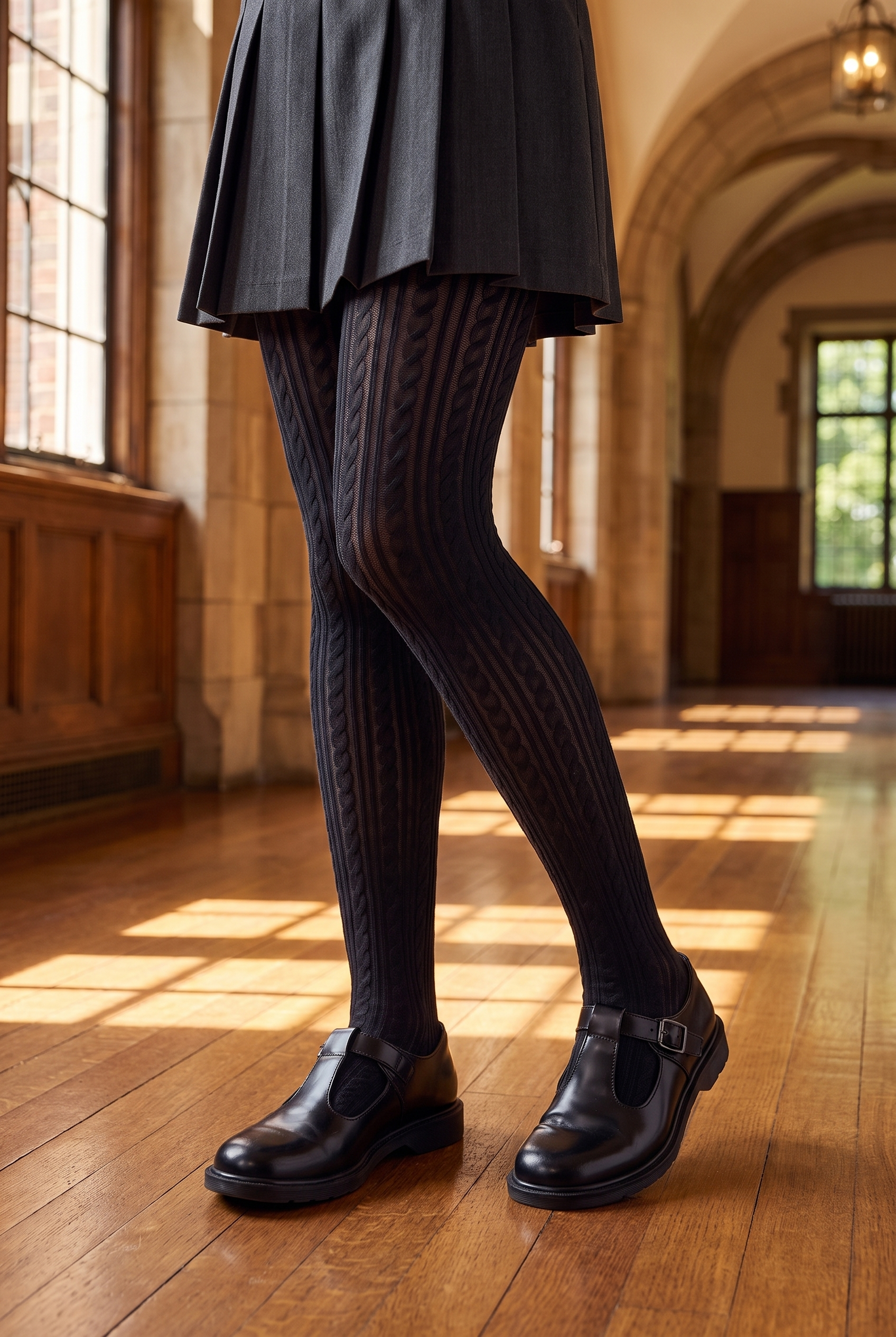 Patterned Children's Pantyhose Black