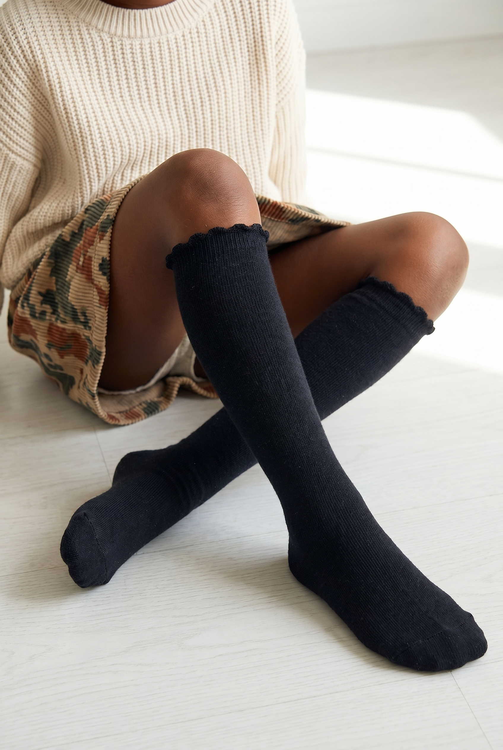 Girl's Knee-High Socks Black
