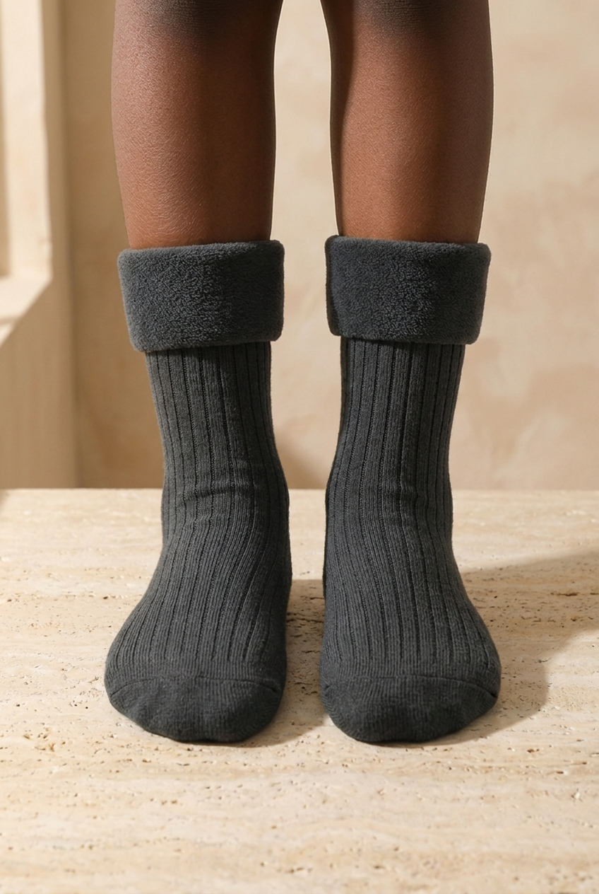 Girl's Towel Socks Anthracite