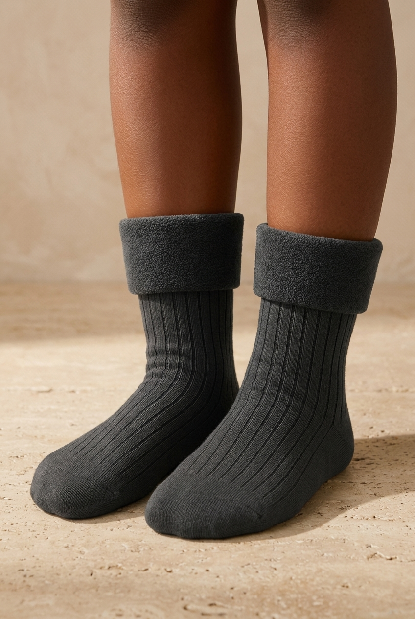 Girl's Towel Socks Anthracite