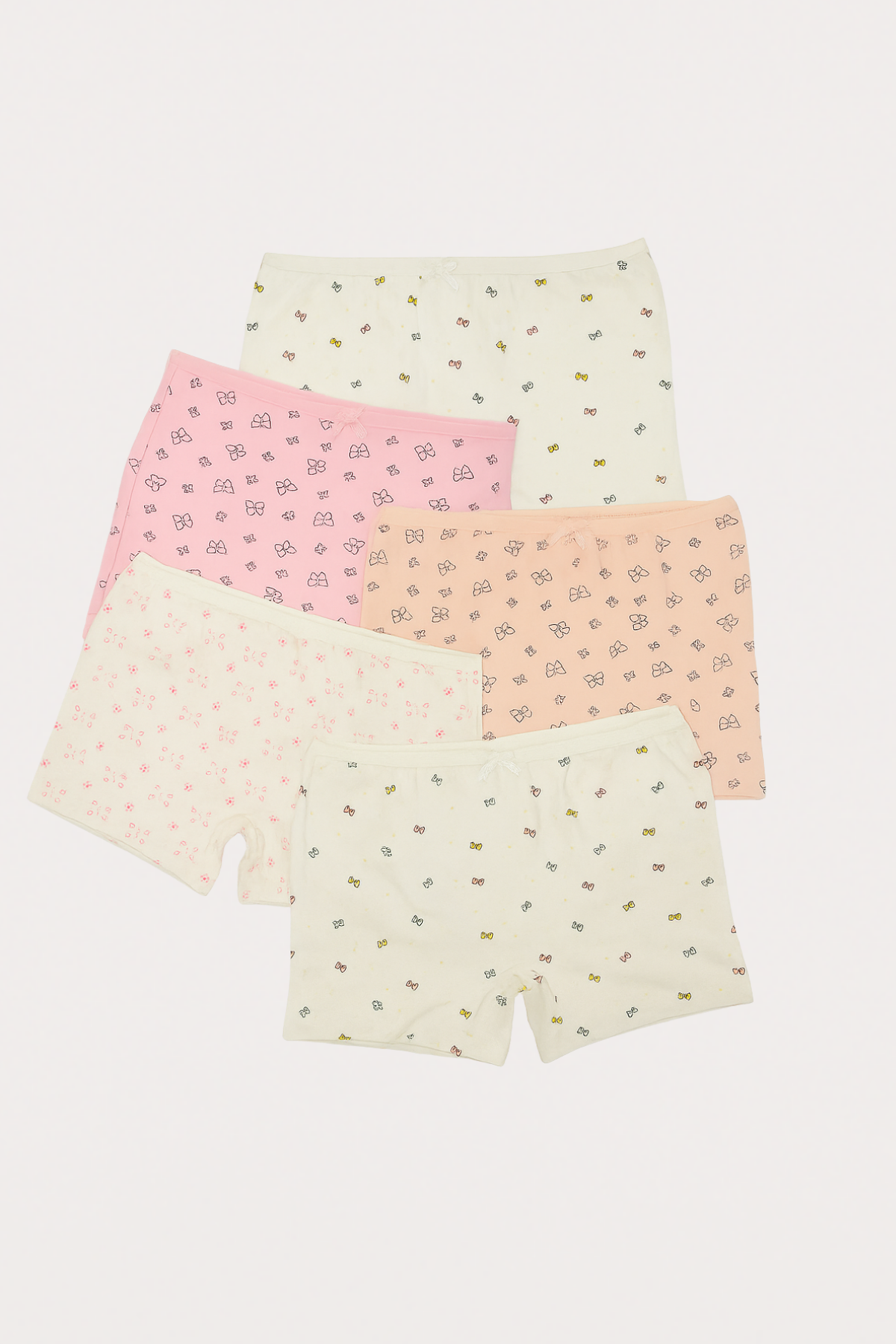 Kız Çocuk Kelebek Desenli 5'li Boxer