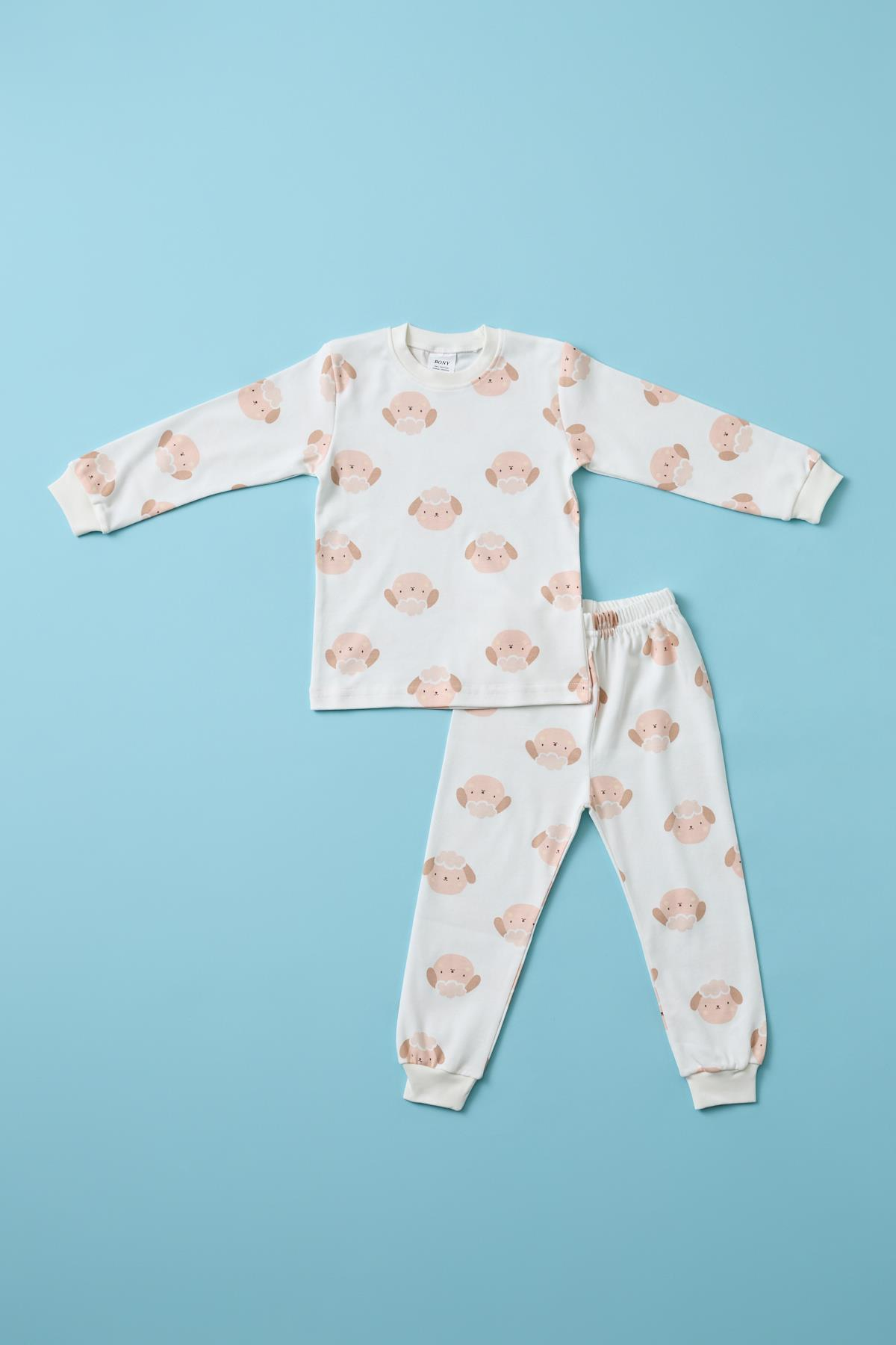 Kız Çocuk Kuzucuk Baskılı Pijama Takımı