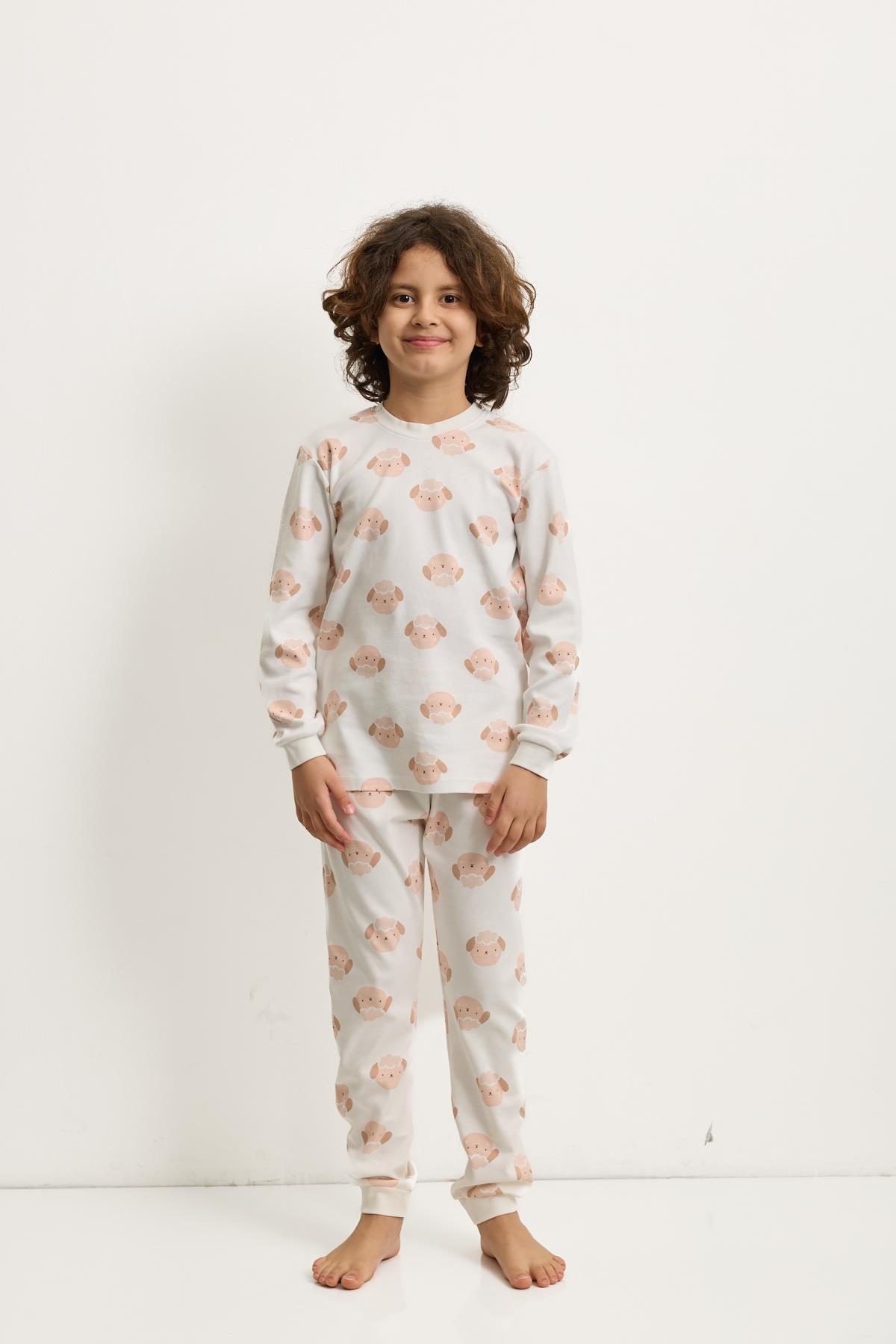 Kız Çocuk Kuzucuk Baskılı Pijama Takımı