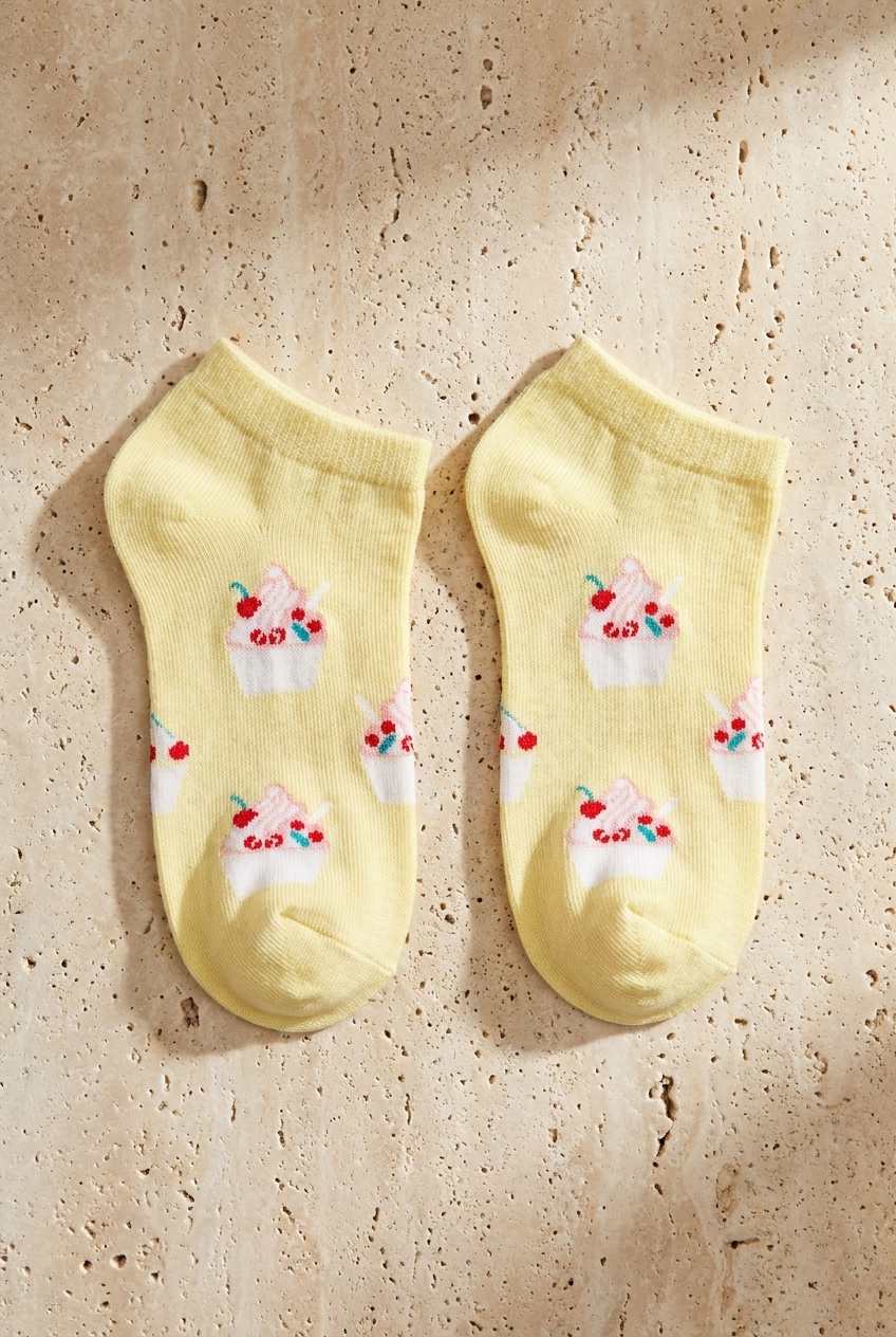 Girl's Fruit Patterned 6-Piece Booties Socks