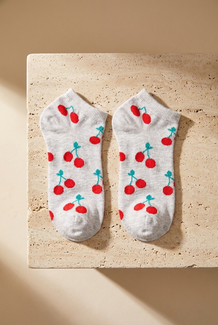 Girl's Fruit Patterned 6-Piece Booties Socks