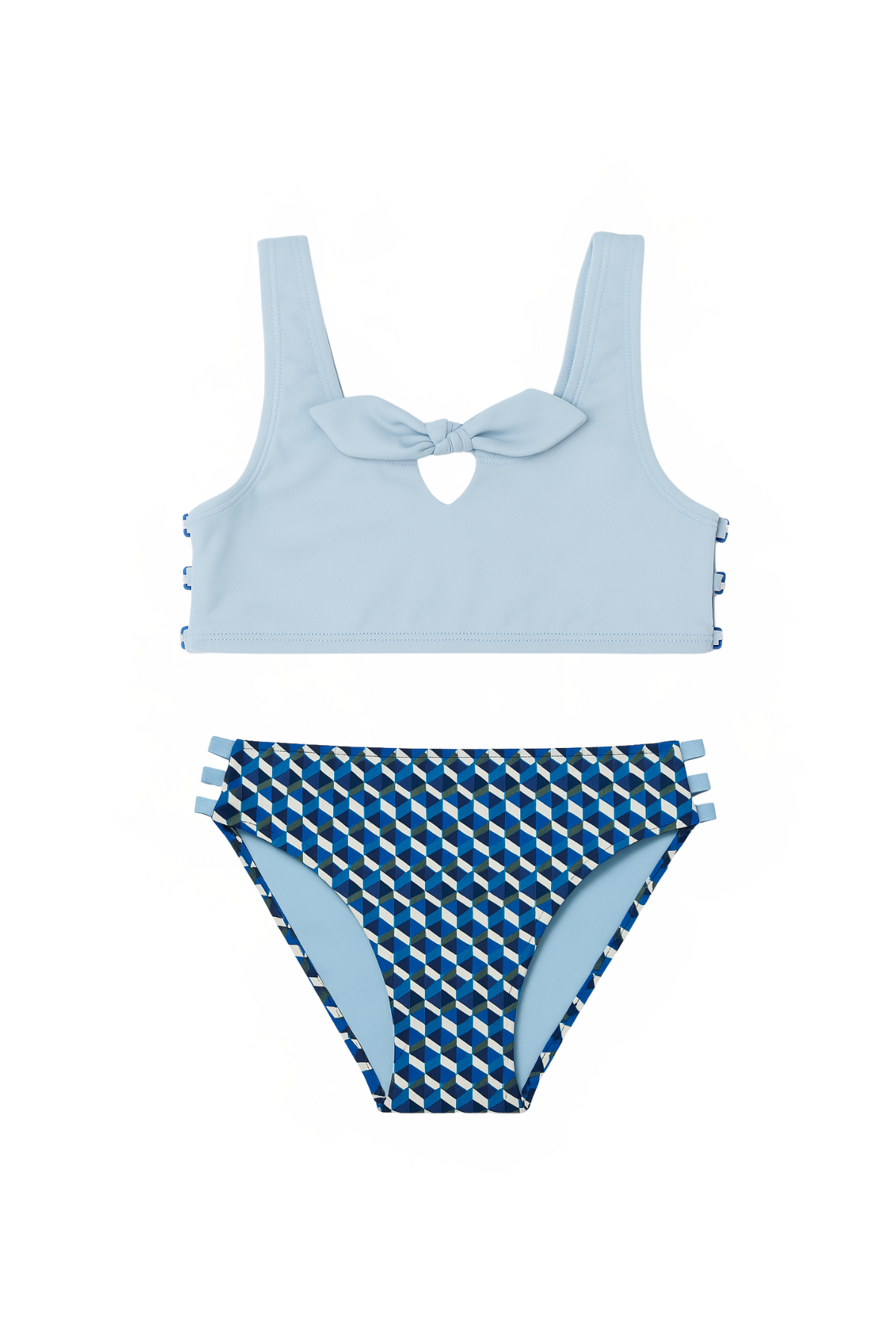 Kız Çocuk Seageo Desenli Bikini Takımı Mavi