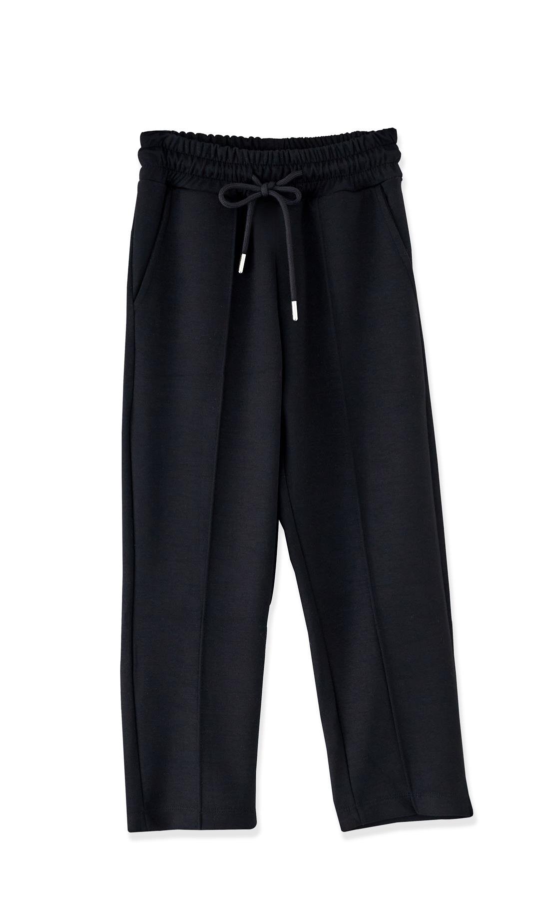 Kız Çocuk Siyah Renkli Fitilli Beli Bağlamalı Eşofman Altı