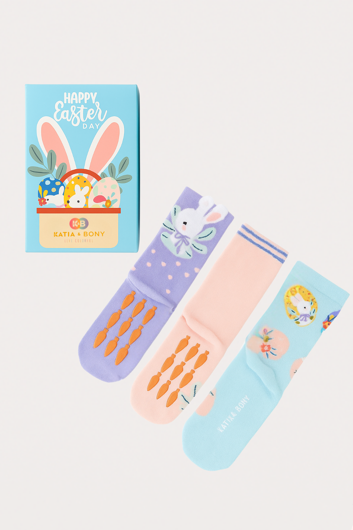 Kız Çocuk Tavşan Desenli 3'lü Kutulu Soket Çorap
