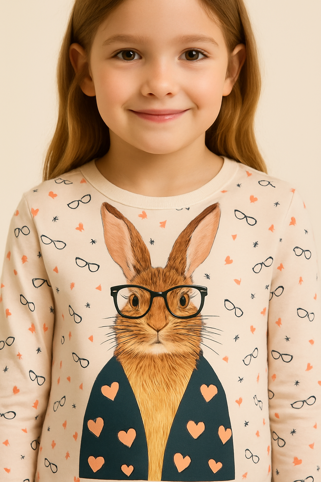 Kız Çocuk Tavşan Desenli Kutulu Pijama Takımı