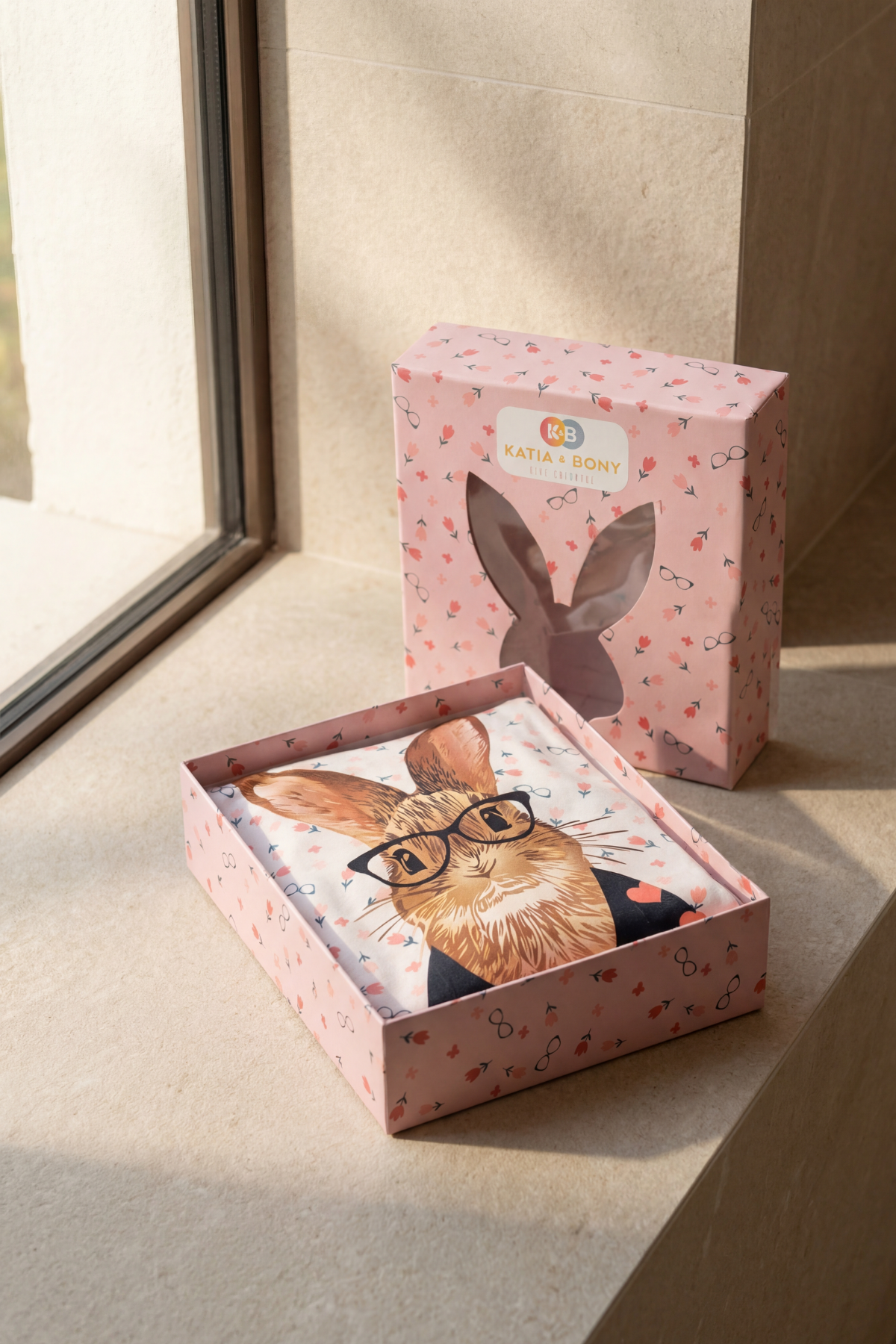 Kız Çocuk Tavşan Desenli Kutulu Pijama Takımı