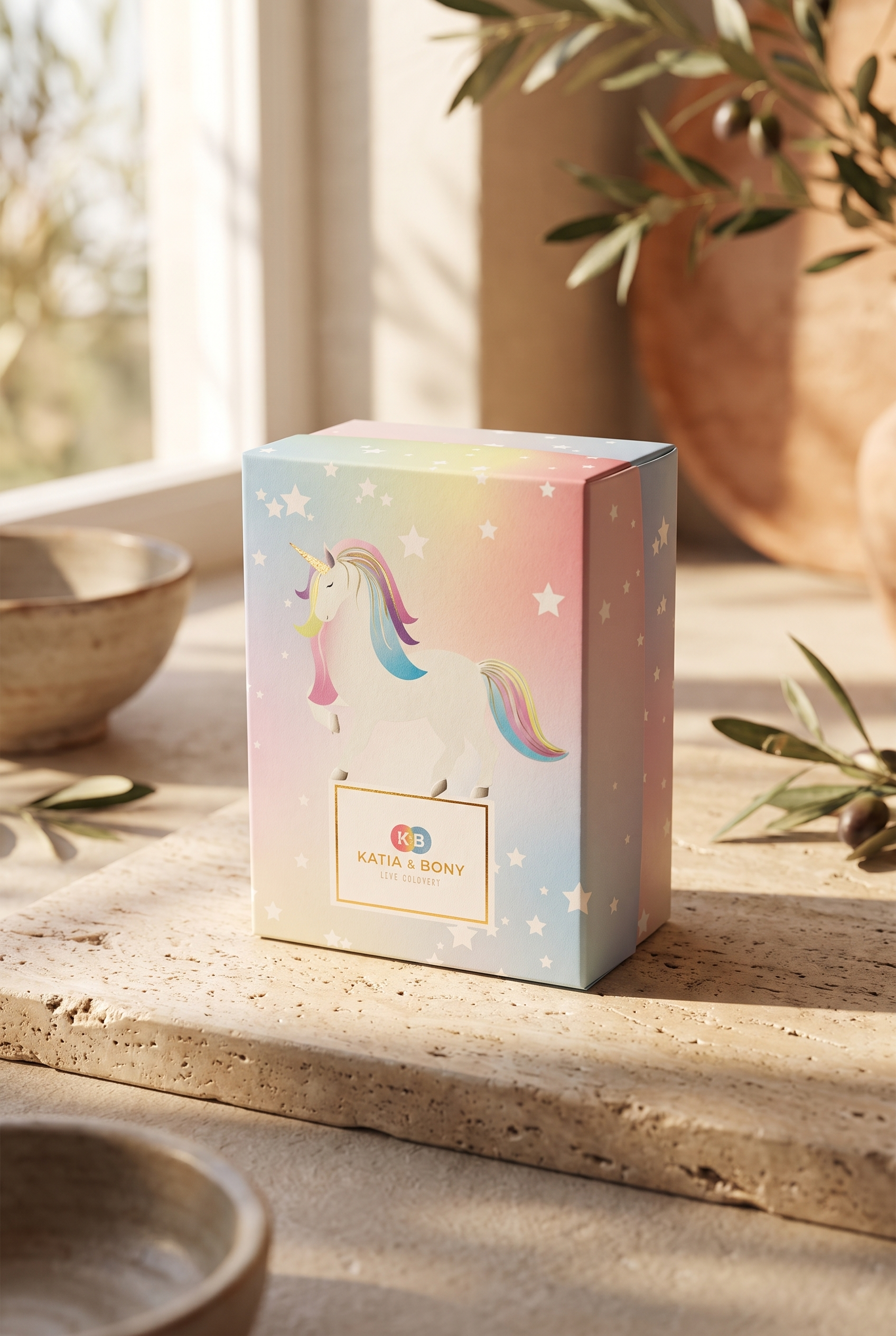 Kız Çocuk Unicorn Desenli 3'Lü Kutulu Soket Çorap