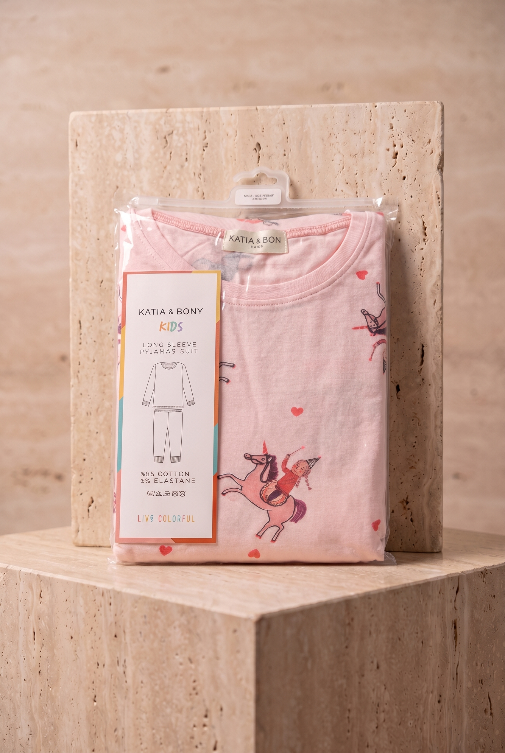 Kız Çocuk Unicorn Desenli Paketli Pijama Takımı Pembe