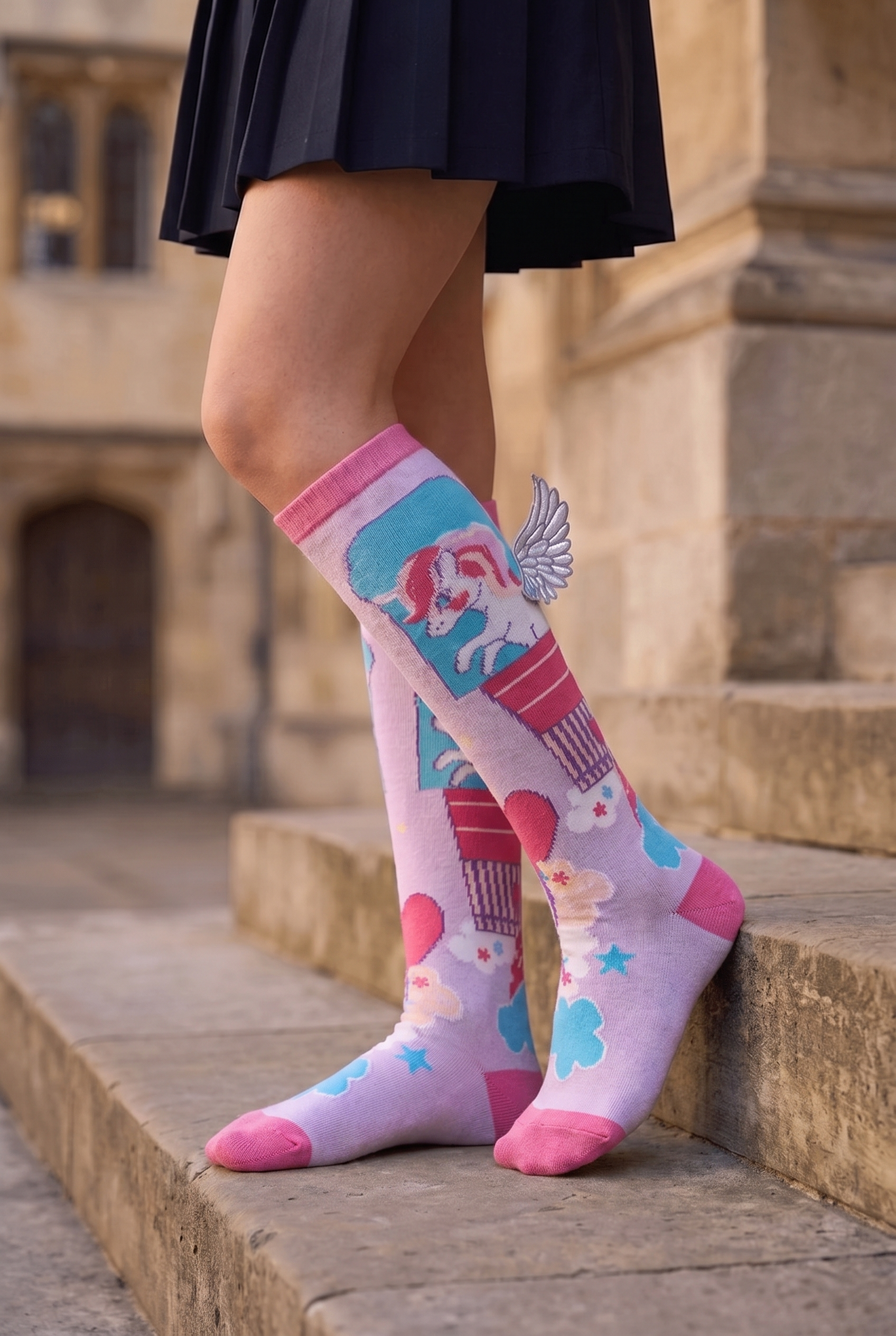 Girl's Unicorn Laptop Socks Patterned