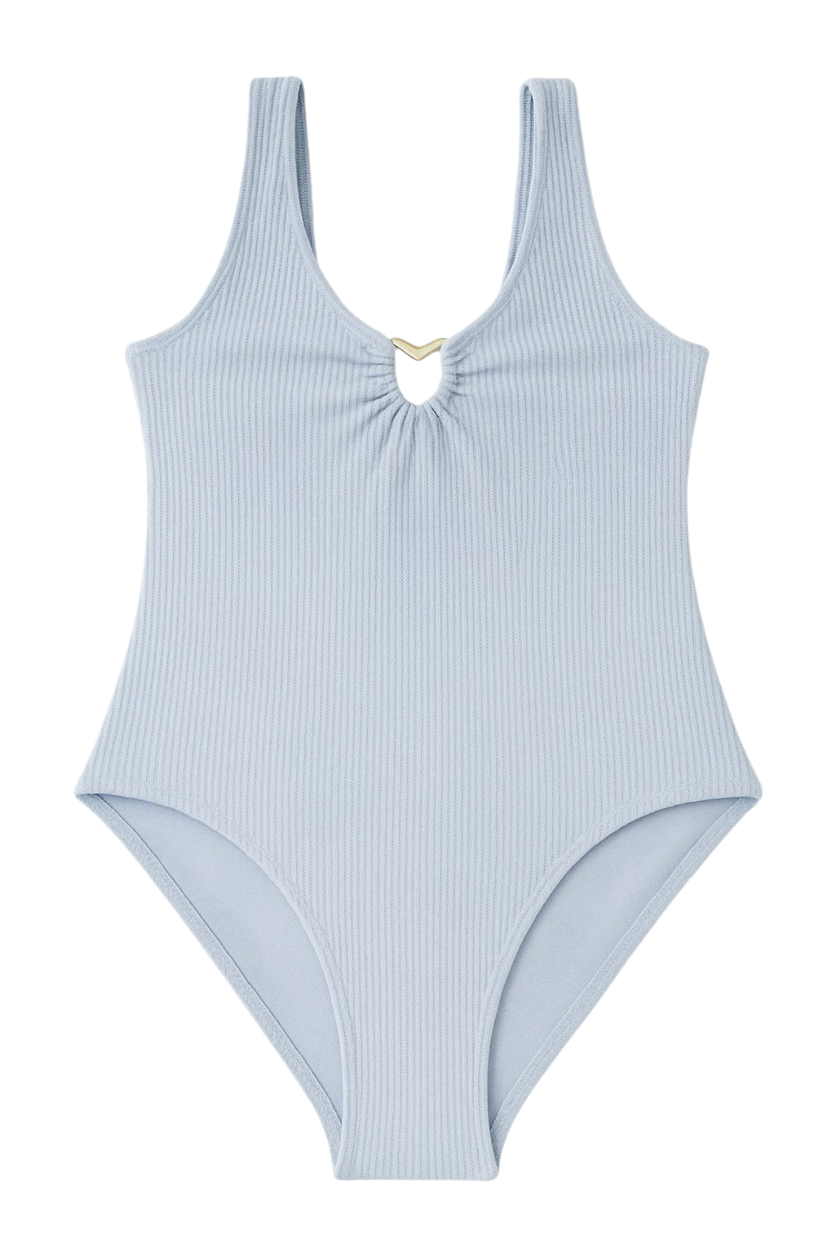 Kız Çocuk Unicorn Kalp Aksesuarlı Mayo Mavi