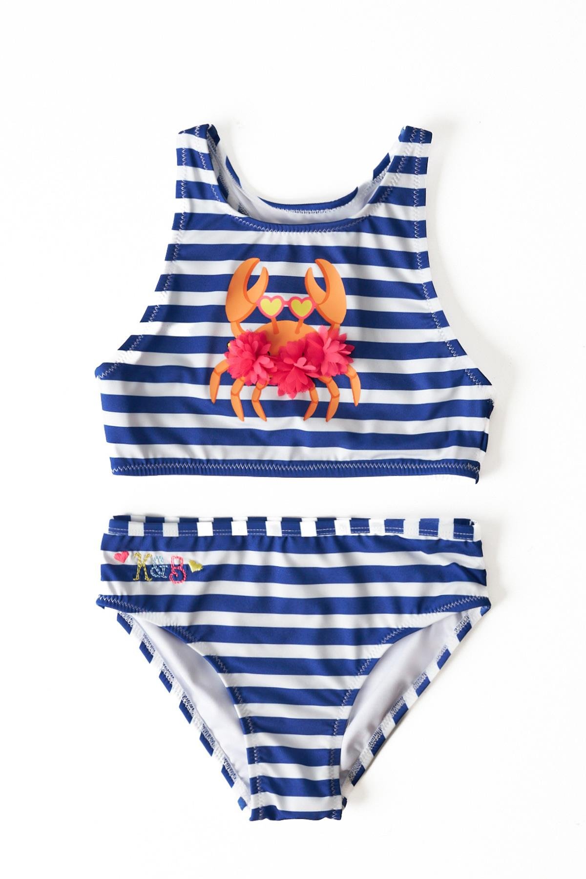 Kız Çocuk Yengeç Detaylı Bikini Takım