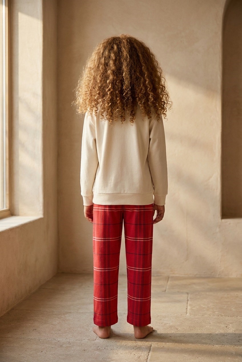 Kız Çocuk Yılbaşı Pijama Takımı Kırmızı