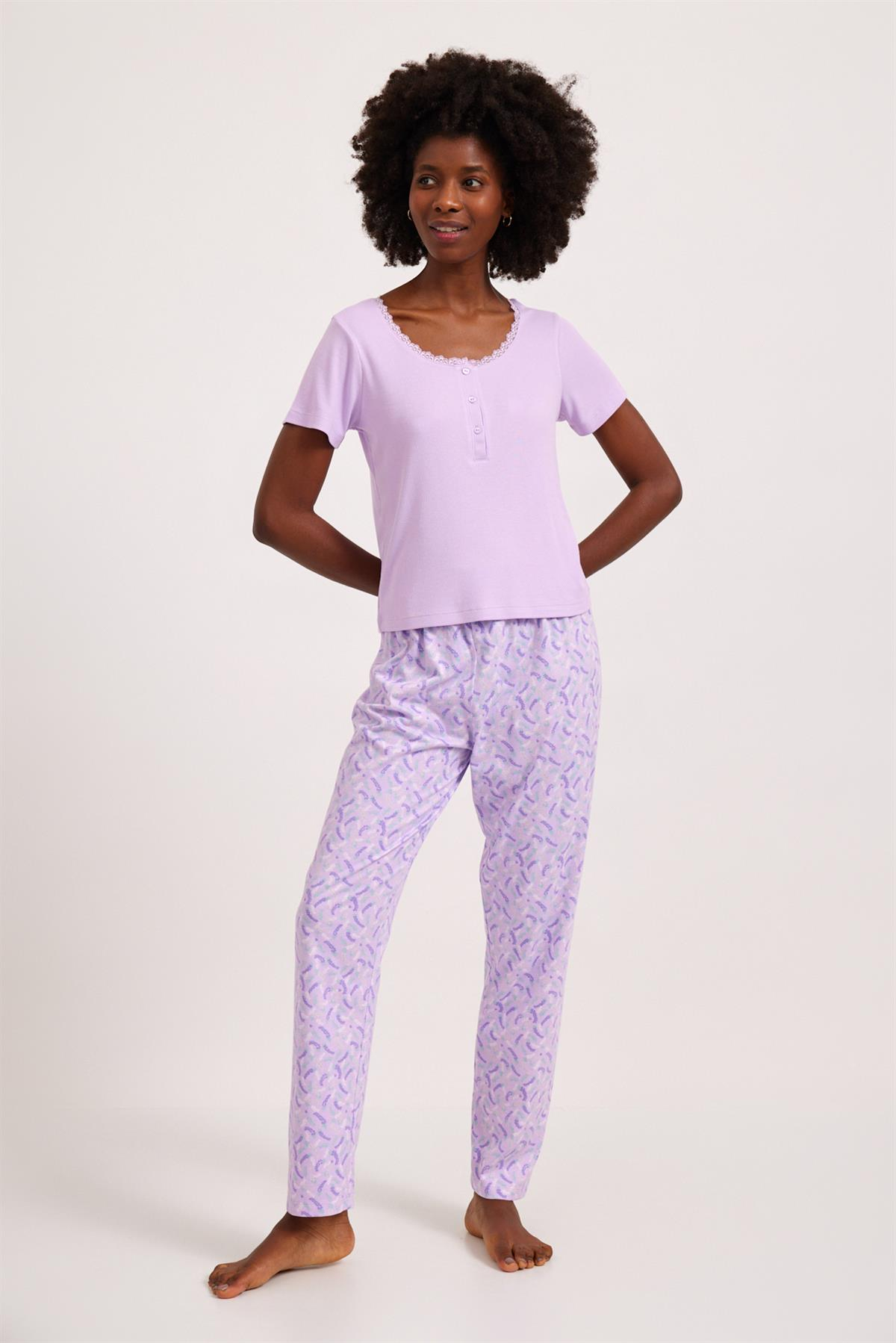 Lavender Kadın Pijama Alt Lila