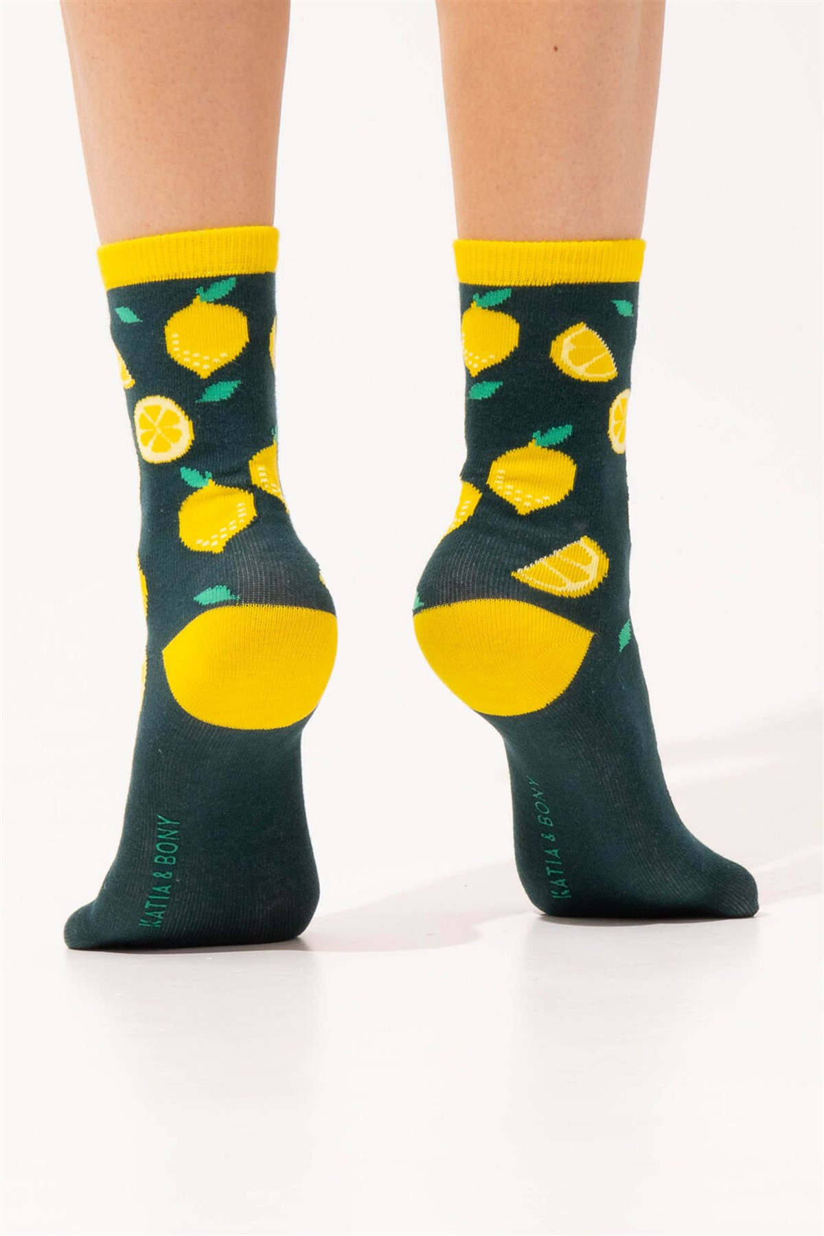 LEMON ART DESIGN SOCKS-Yeşil