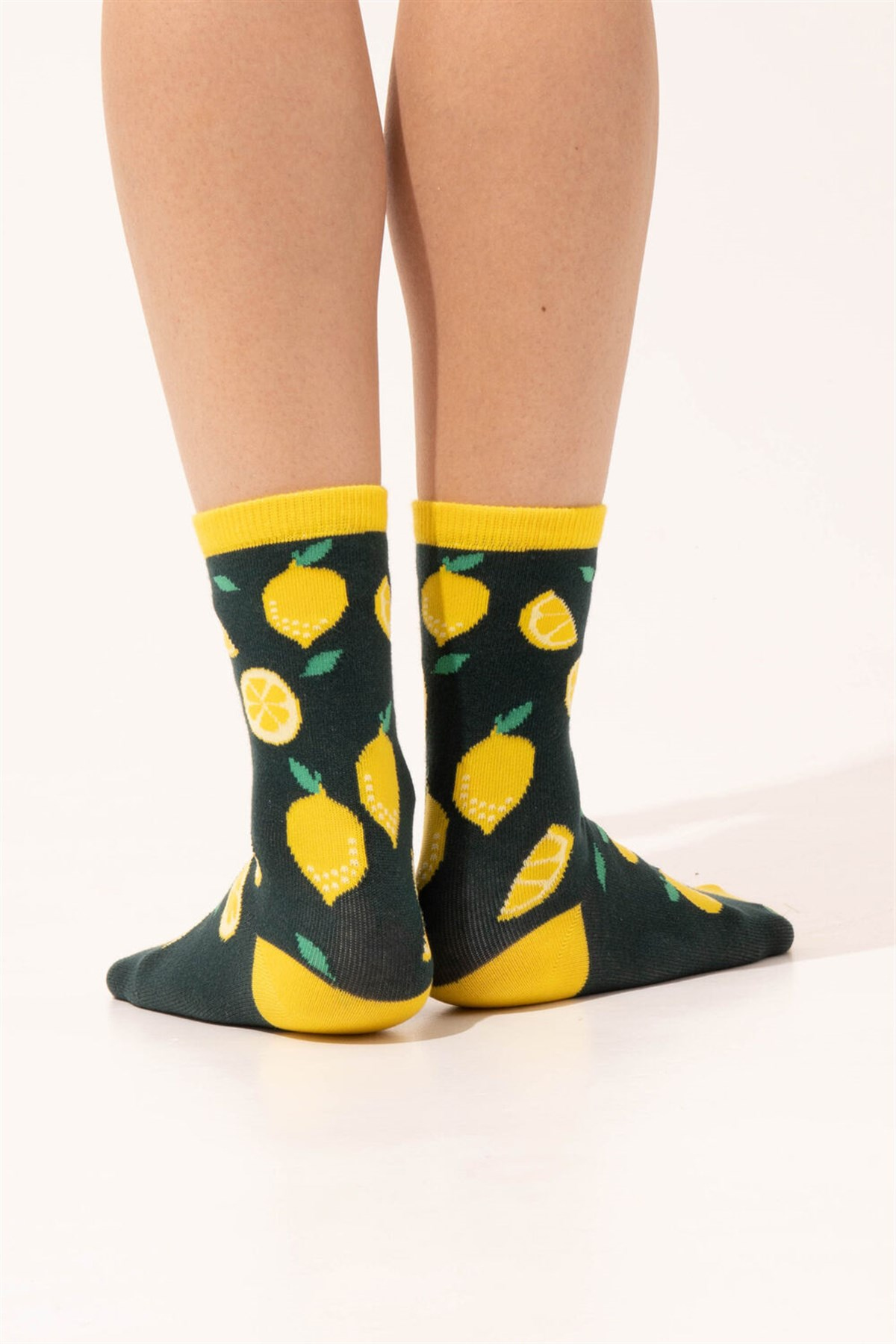 LEMON ART DESIGN SOCKS-Yeşil