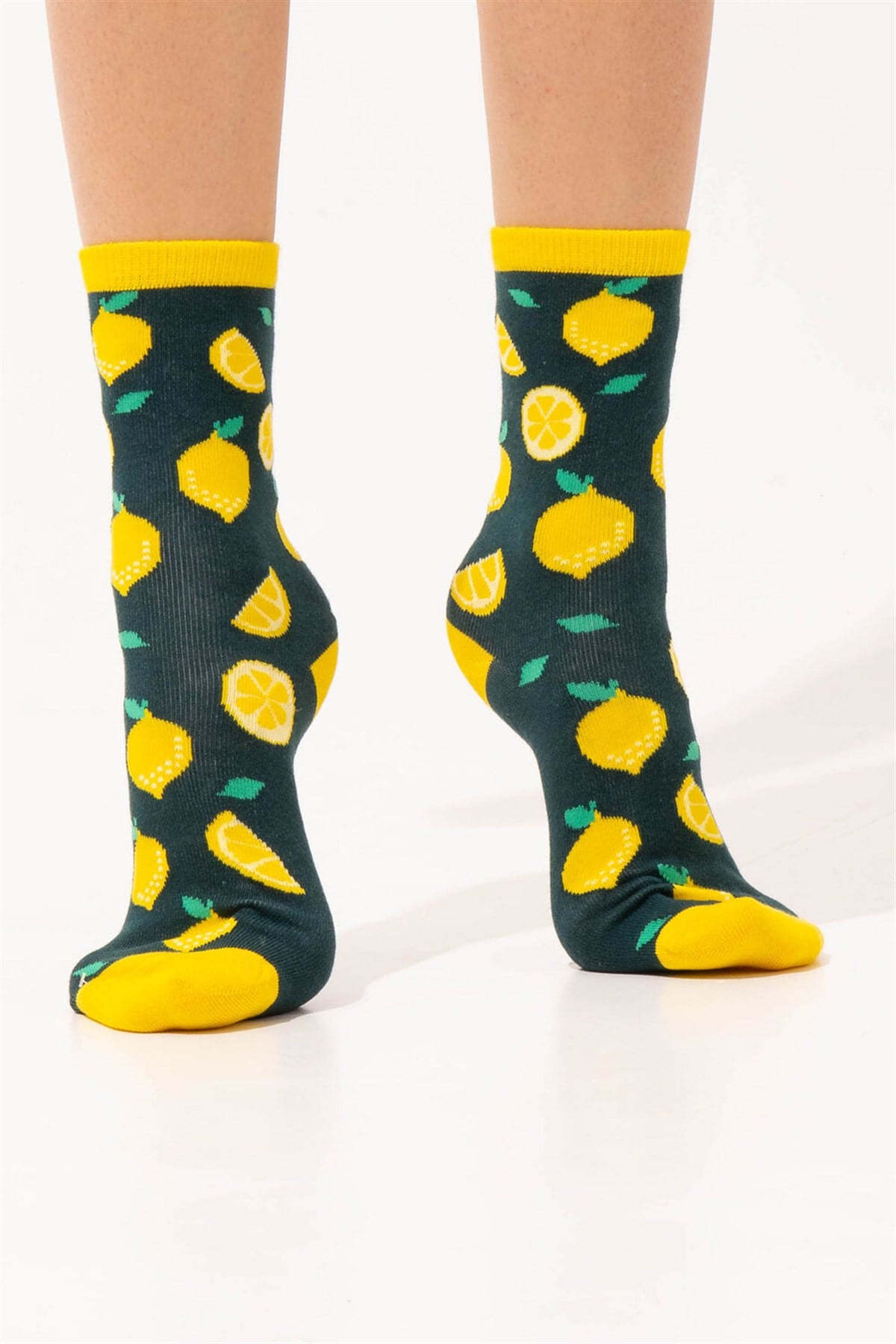 LEMON ART DESIGN SOCKS-Yeşil
