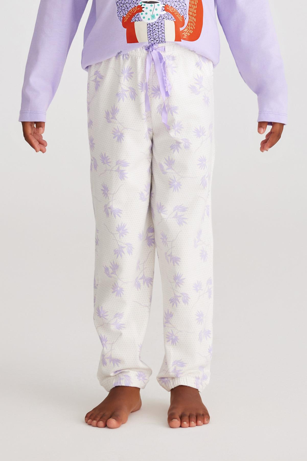 Lovely Lılac Kız Çocuk Pijama Takım Lila