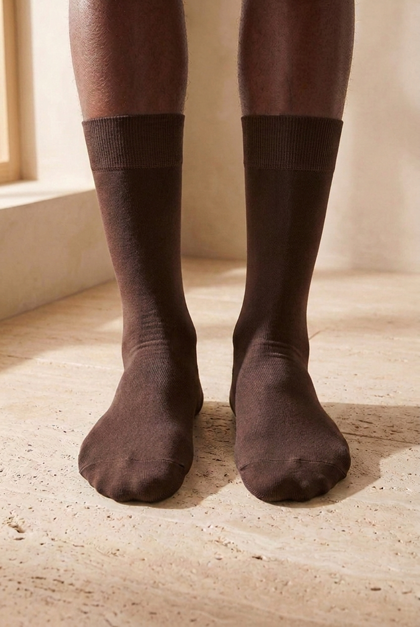 Mercerized Men’s Sock Brown
