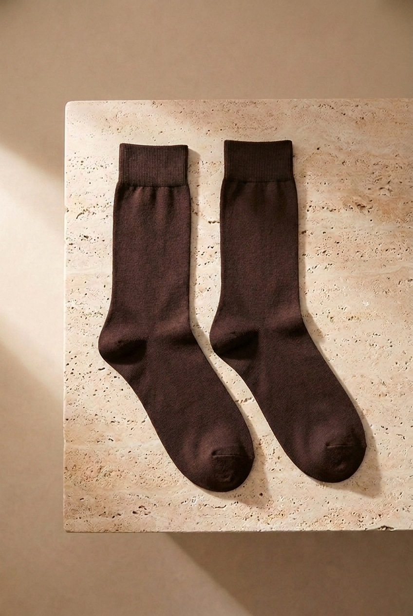 Mercerized Men’s Sock Brown