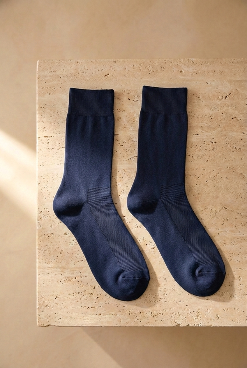 Mercerized Mesh Men's Sock Socks Navy Blue