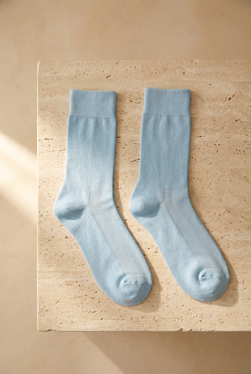 Mercerized Mesh Men's Sock Socks Blue Melange