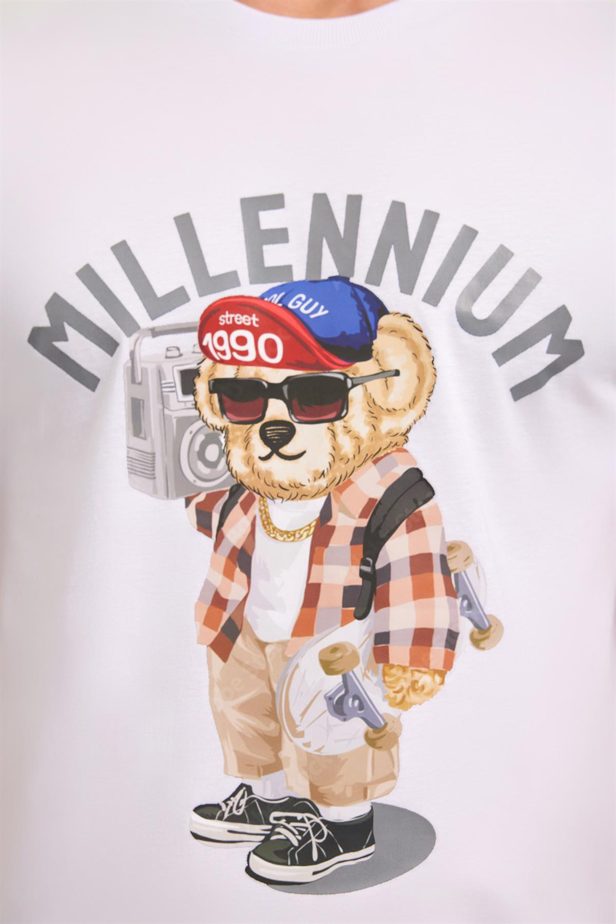 Millenium Erkek Pijama Üst Beyaz