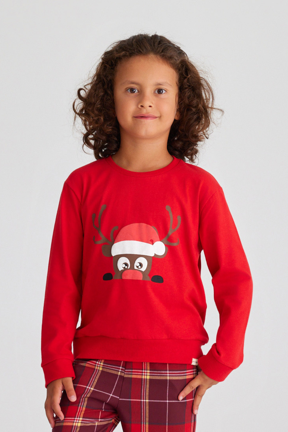 New Year Çocuk Sweatshırt Kırmızı