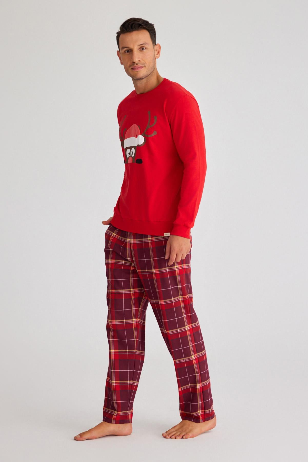 New Year Erkek Sweatshırt Kırmızı