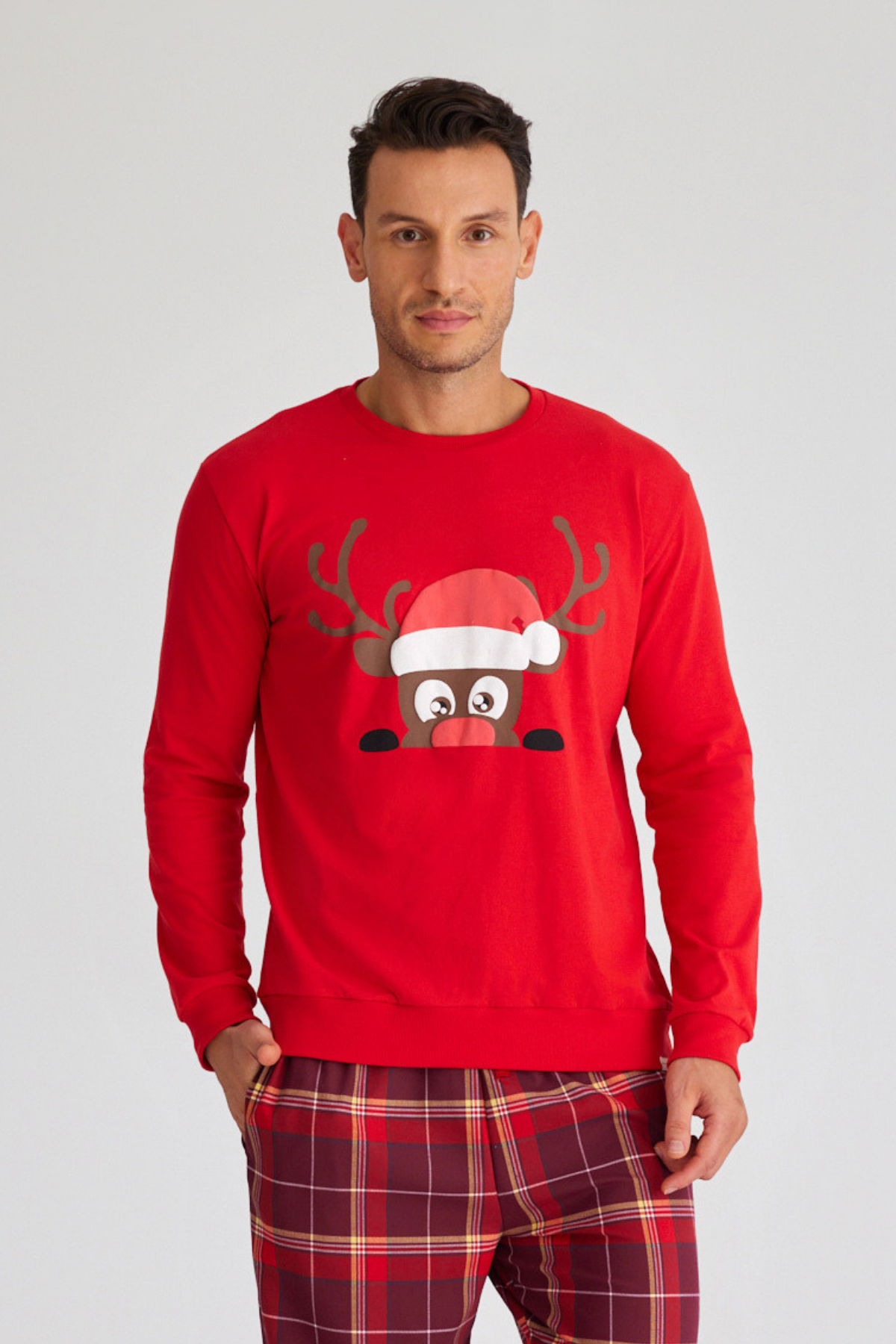New Year Erkek Sweatshırt Kırmızı