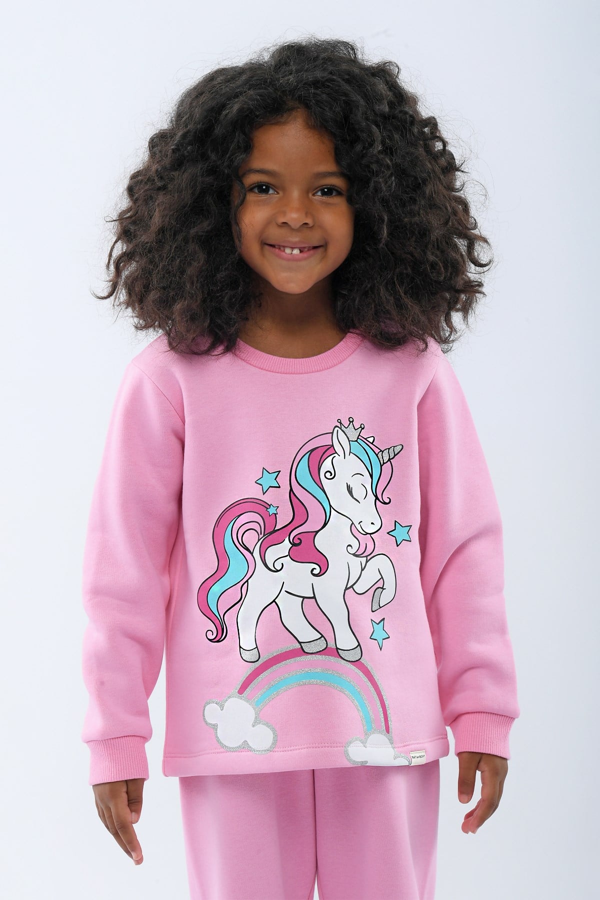 Over The Rainbow Kız Çocuk Pijama Üst Pembe