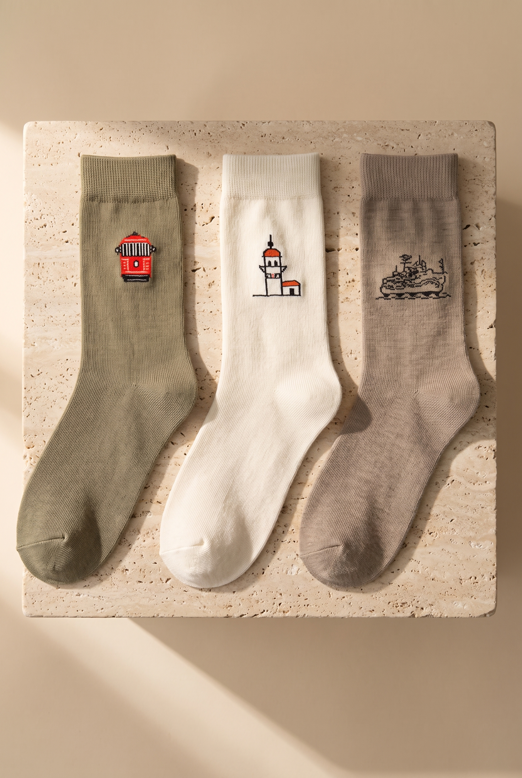 Özel İstanbul Koleksiyonu Kutulu 3'lü Şehir Serisi Unisex Çorap Seti 