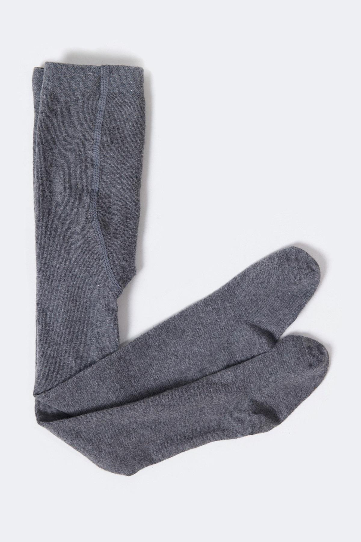 Pamuklu Basic Bebek Külotlu Çorap GRİ MELANJ