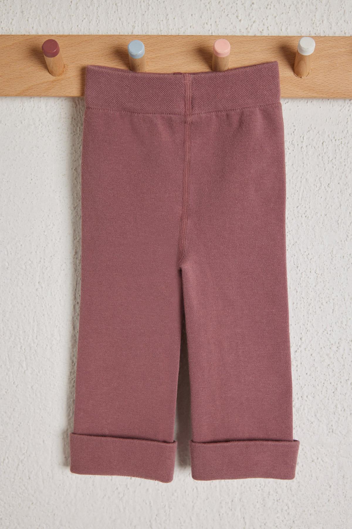 Pamuklu Bebek Tayt Pantolon Gül Pembe