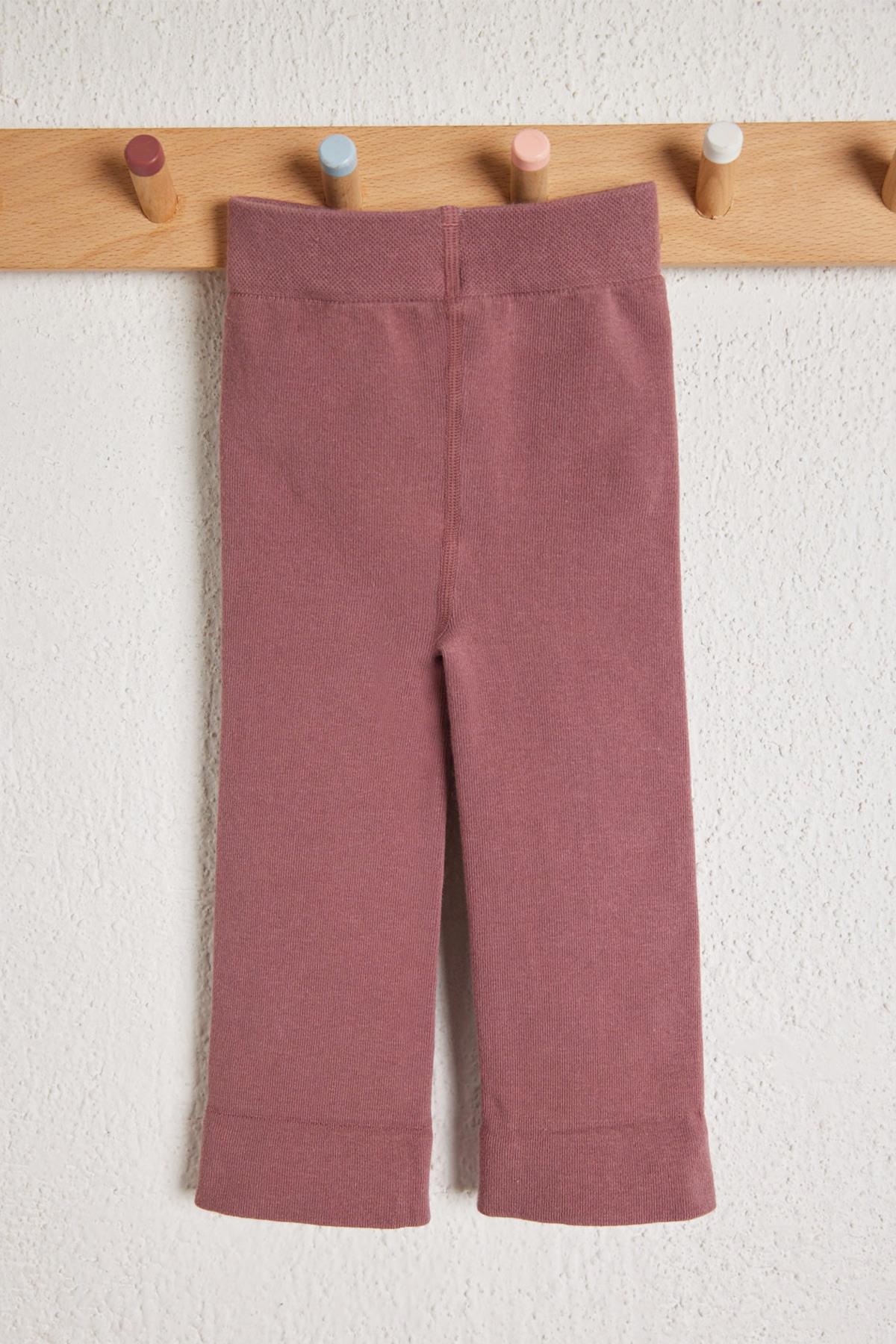 Pamuklu Bebek Tayt Pantolon Gül Pembe