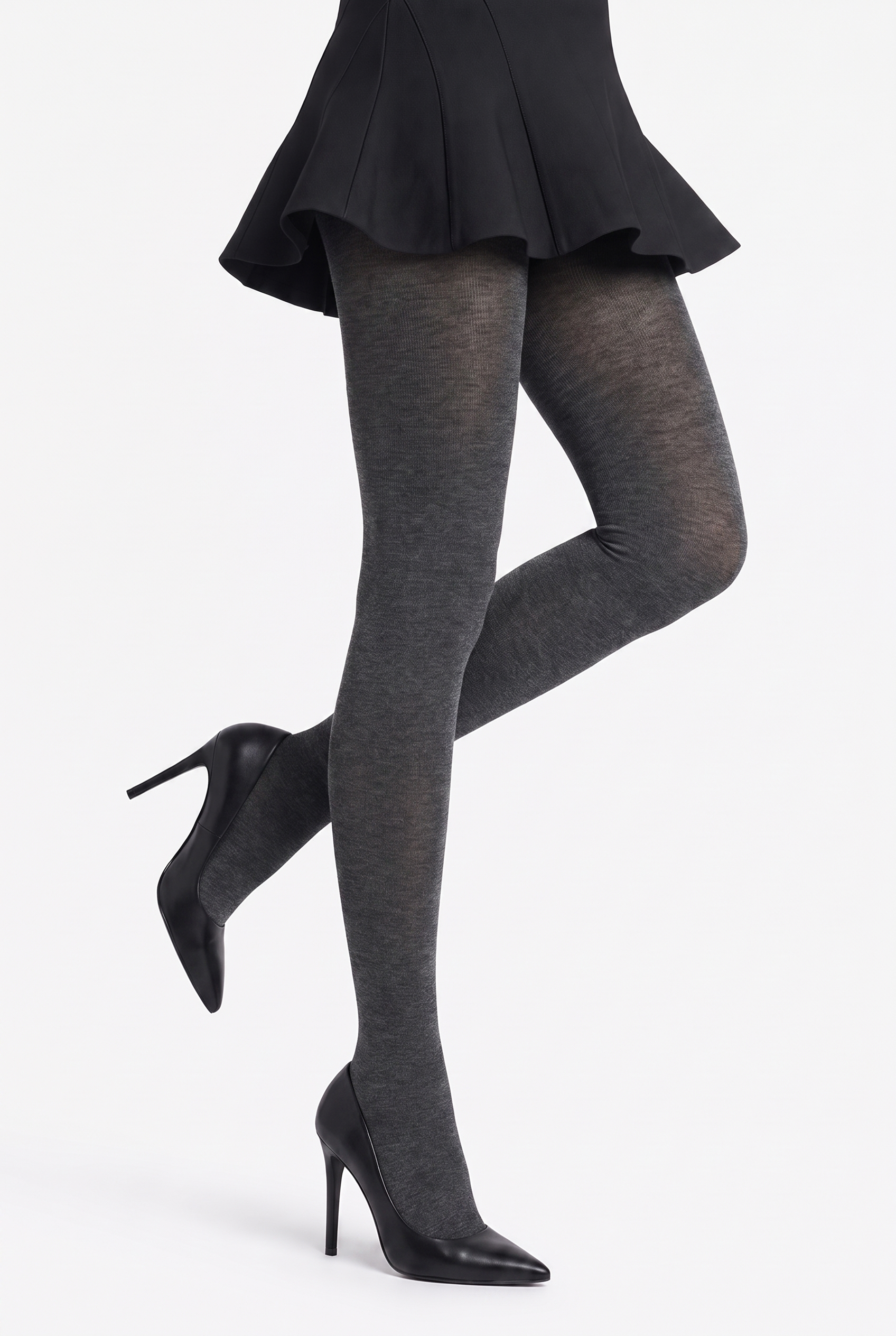 Cotton Plain Women's Pantyhose Anthracite