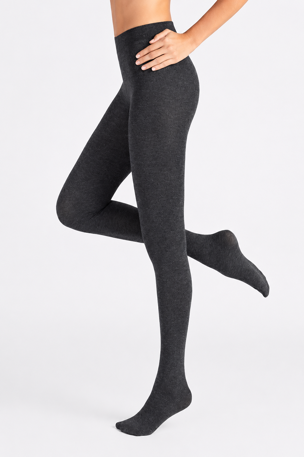 Cotton Plain Women's Pantyhose Anthracite