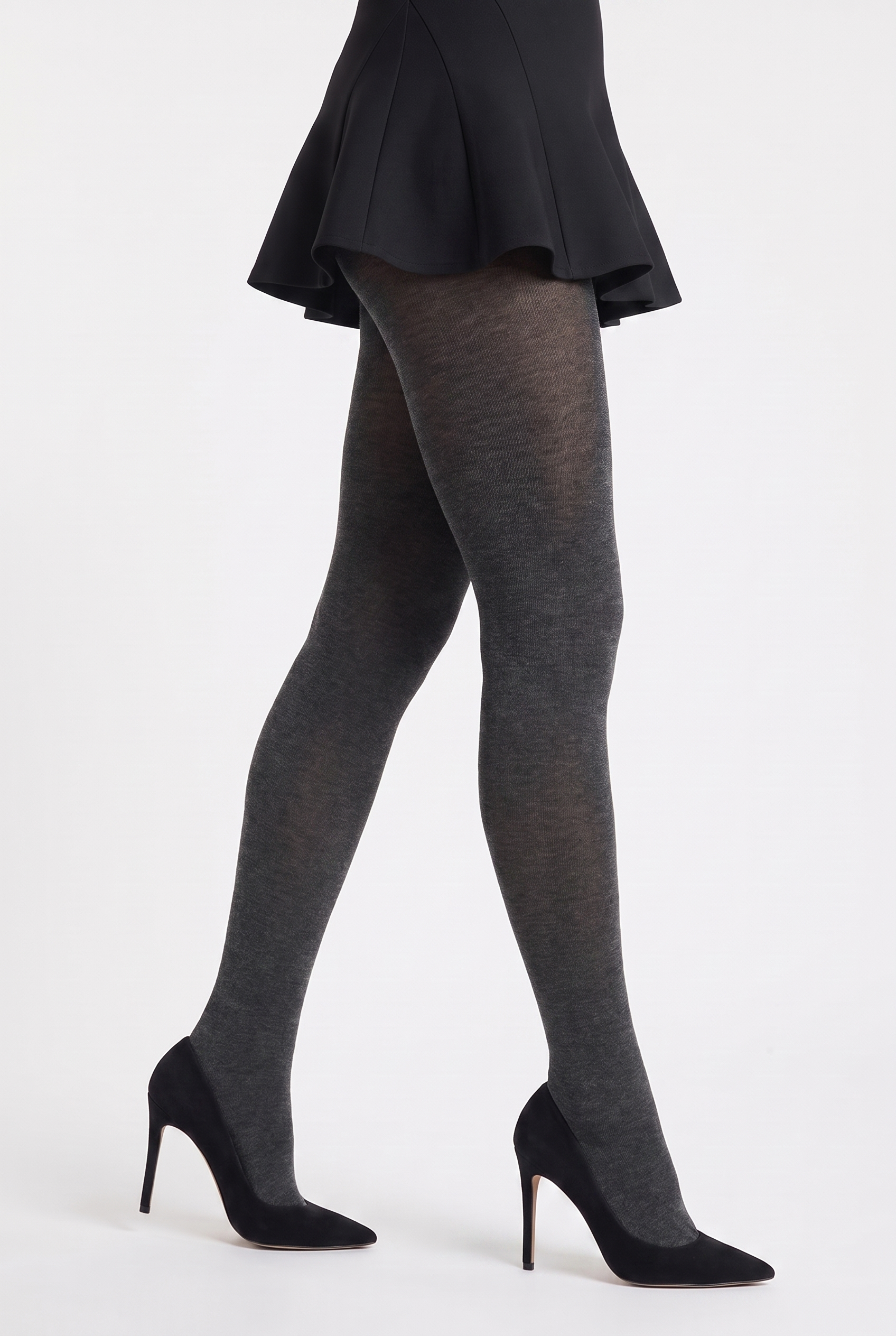 Cotton Plain Women's Pantyhose Anthracite