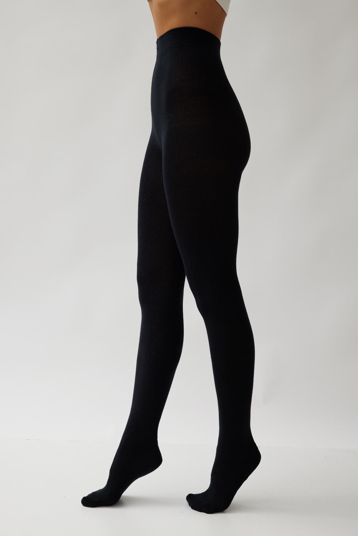 Pamuklu Düz Kadın Külotlu Çorap SİYAH