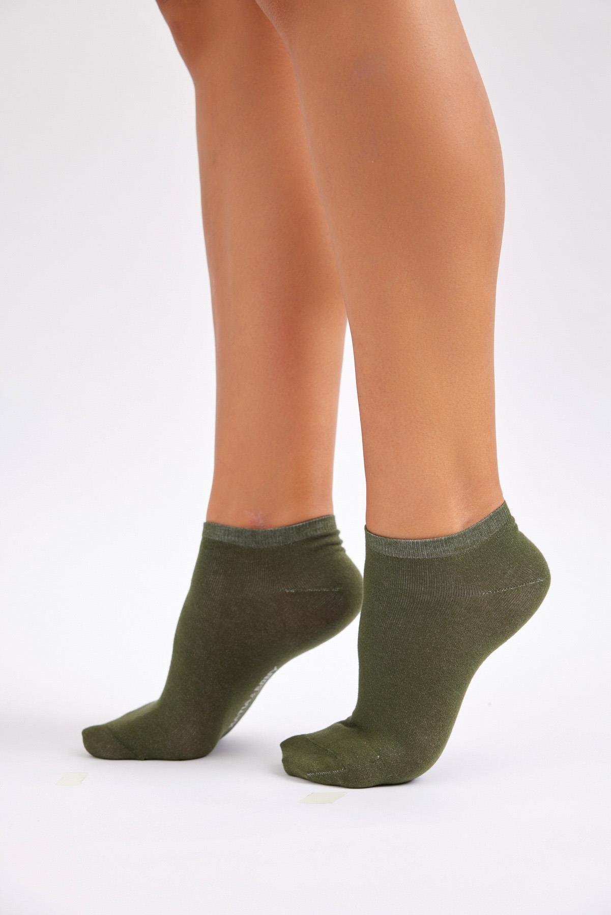 Pamuklu Patik Çorap HAKİ