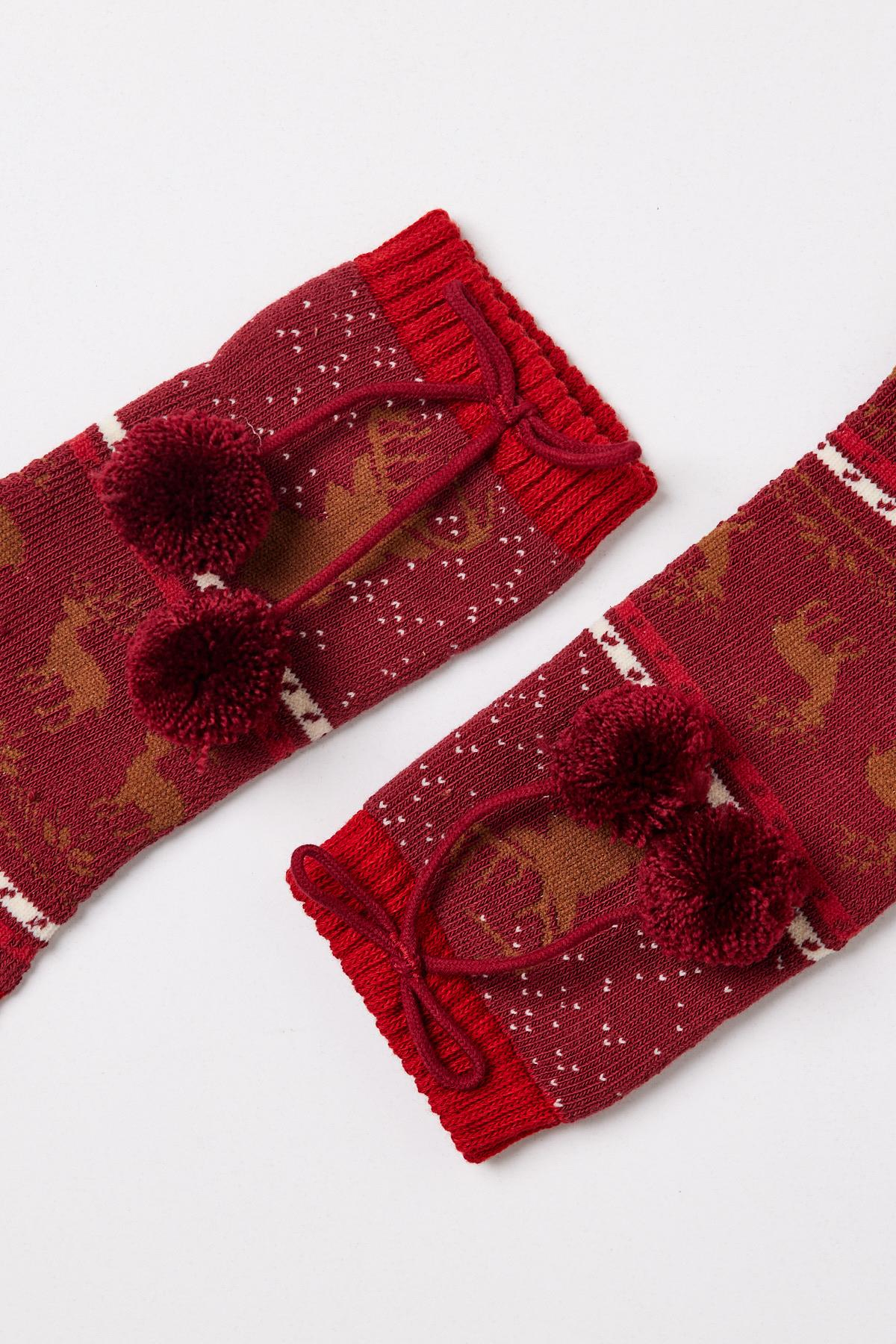 Red Deer Kadın Havlu Soket Çorap Kırmızı