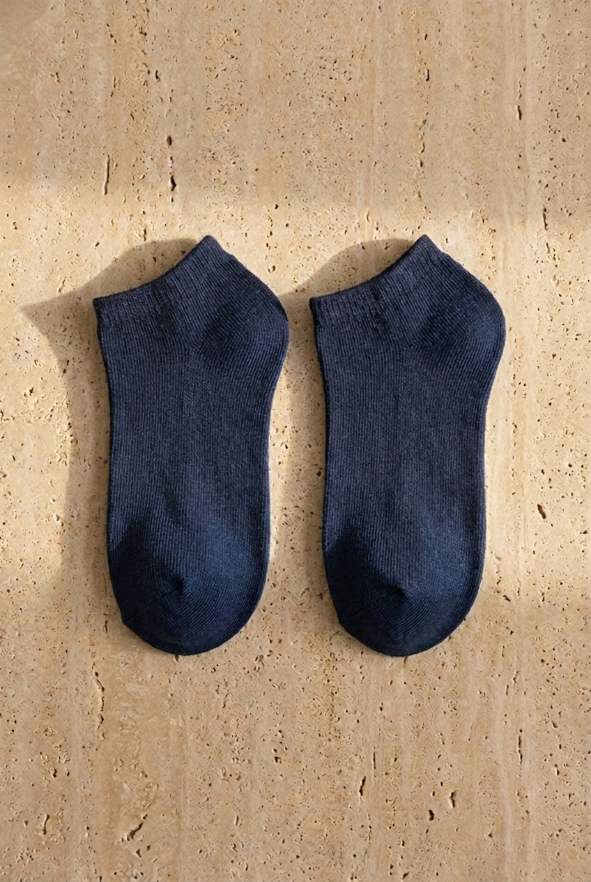 Run 3-Pack Men's Basic Booties Socks Black/White/Navy Blue