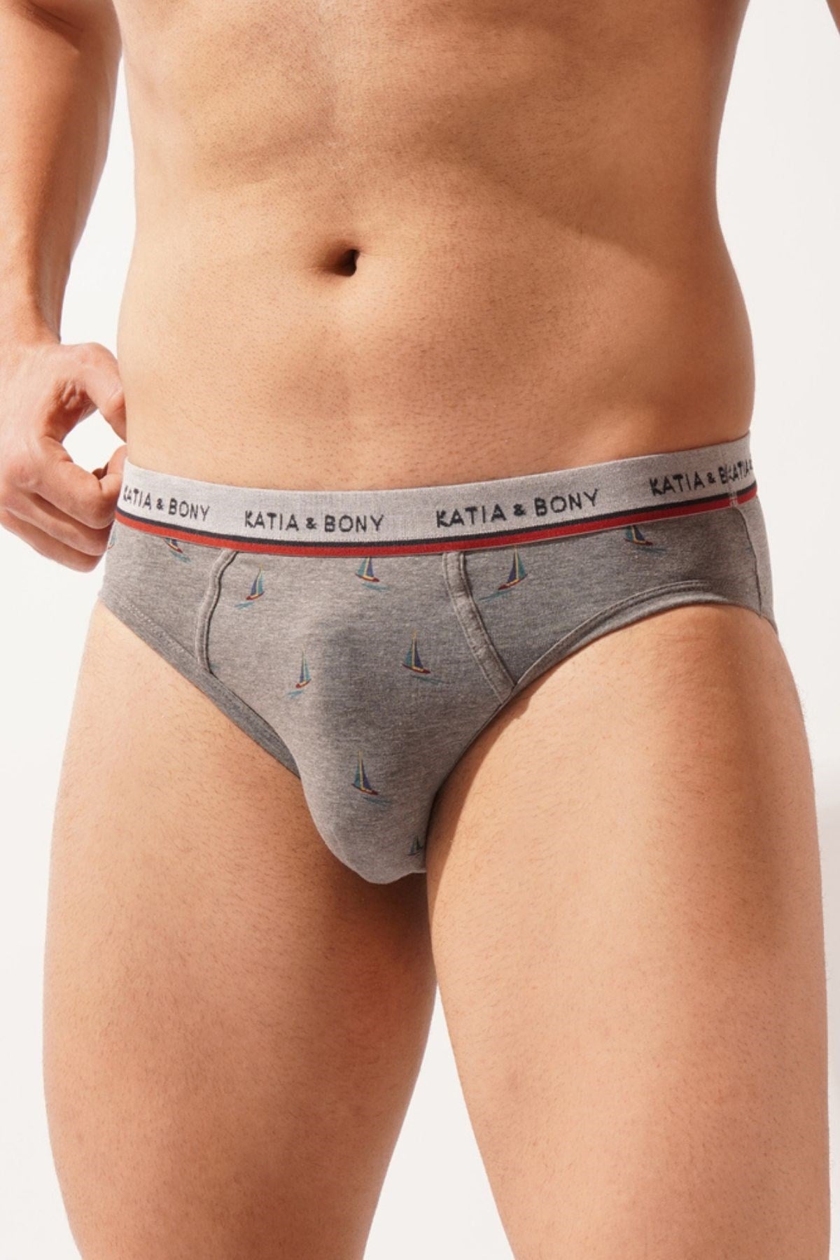 Sailor 2'li Erkek Slip Set-Antrasit MEL./Gri-Melanj.