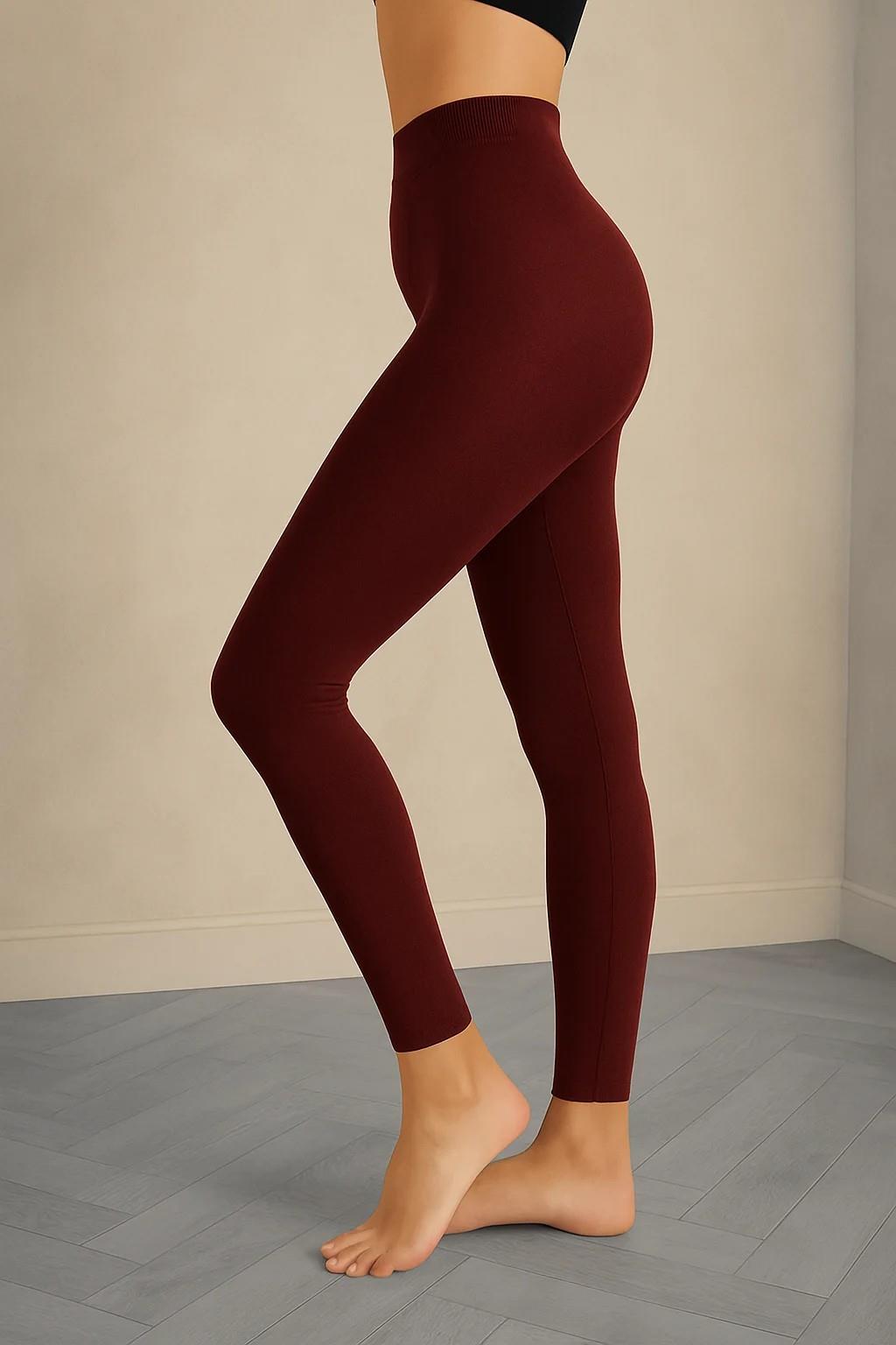 Şardonlu Kadın Ayaksız Külotlu Çorap BORDO