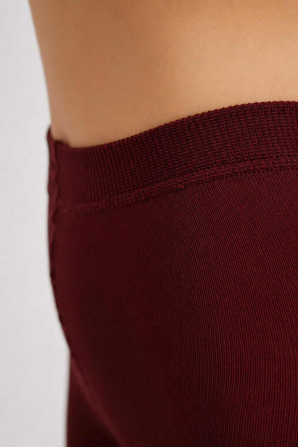 Raised Women's Footless Pantyhose Burgundy